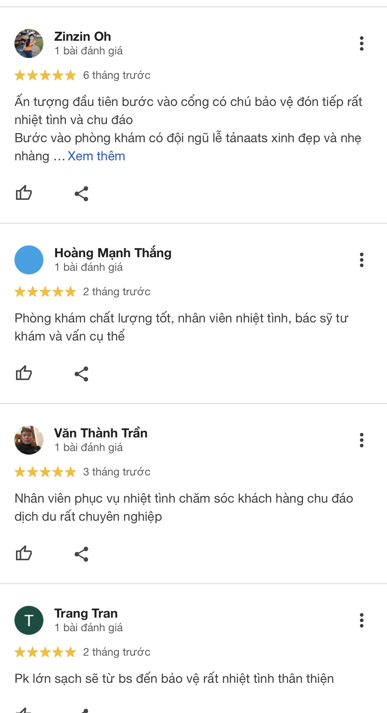 Nhận xét khách hàng về Phương Dentist trên Google Reviews